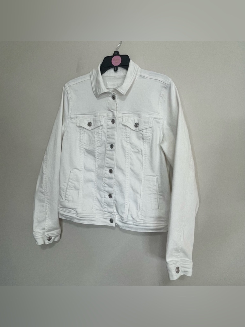 Maurices White Button-Front Denim Jacket~ Size Small ~‎ Summertime